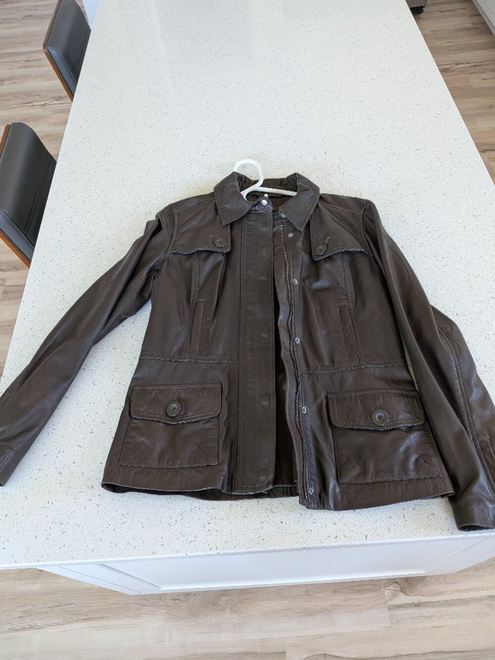 Banana Republic Genuine Leather Moto Jacket Rich Brown Medium